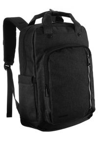 DAVID JONES - Plecak męski czarny z kieszenią na laptop David Jones PC-036 BLACK. Kolor: czarny. Materiał: materiał. Styl: sportowy