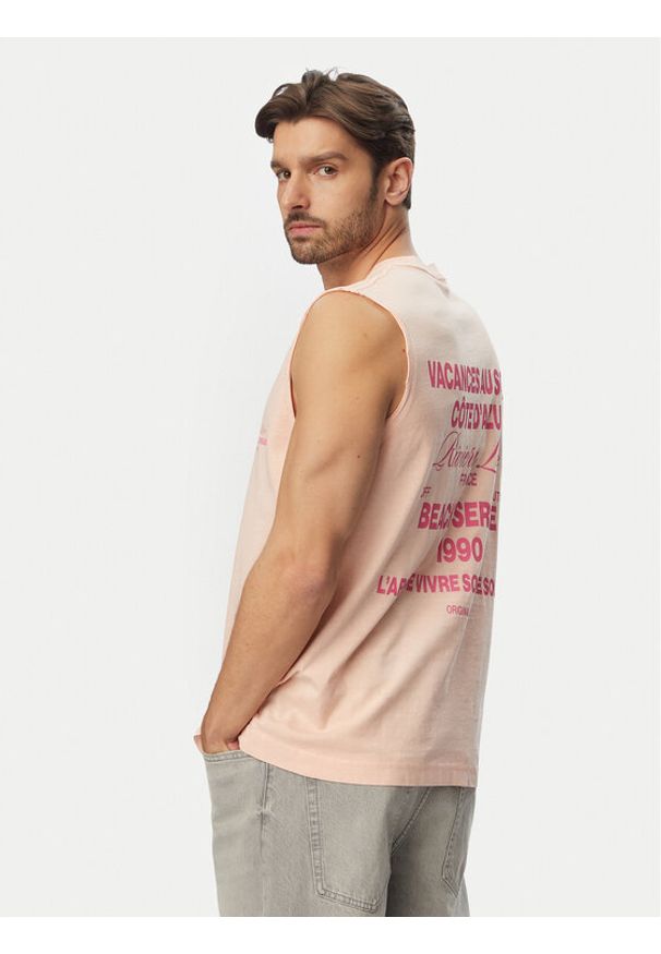 Jack & Jones Tank top Cassis Washed Back 12295076 Pomarańczowy jasny Relaxed Fit. Kolor: pomarańczowy. Materiał: bawełna