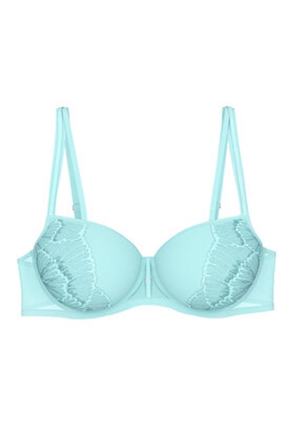 Triumph Biustonosz z fiszbiną Palina Moonlight Kiss 10224803 Turkusowy. Kolor: turkusowy. Materiał: syntetyk