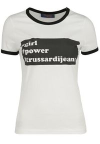 Trussardi Jeans - Trussardi T-Shirt Cotton 56T00184 Biały Slim Fit. Kolor: biały. Materiał: bawełna #3