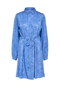 Selected Femme Sukienka koszulowa Blue 16088066 Niebieski Regular Fit. Kolor: niebieski. Materiał: wiskoza. Typ sukienki: koszulowe