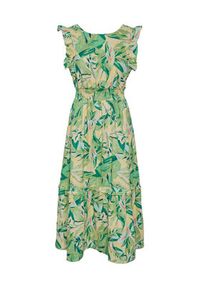 YAS Sukienka codzienna 26030005 Zielony Regular Fit. Okazja: na co dzień. Kolor: zielony. Materiał: wiskoza. Typ sukienki: proste. Styl: casual #6