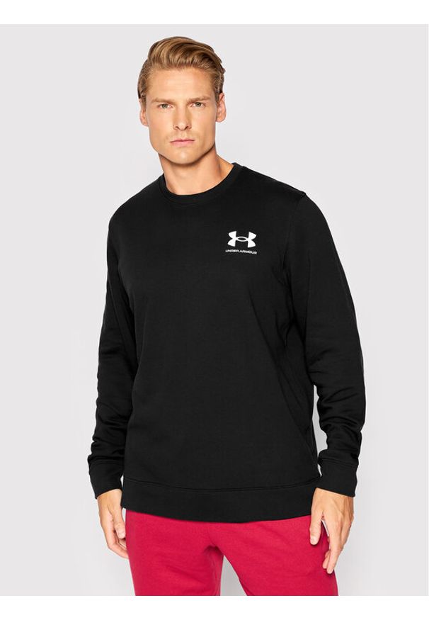 Under Armour Bluza Ua Rival Terry 1370404 Czarny Relaxed Fit. Kolor: czarny. Materiał: bawełna