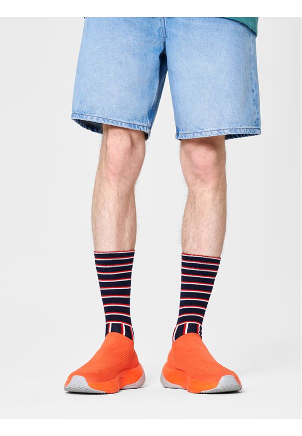 Happy-Socks - Happy Socks Skarpety Wysokie Męskie BSS01-6500 Granatowy. Kolor: niebieski. Materiał: materiał, bawełna