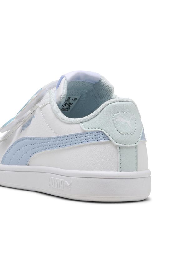 Puma - Dziecięce sneakersy PUMA Smash 3.0 Badges PUMA White Haute Tropic Blue. Kolor: niebieski, wielokolorowy, biały. Sport: bieganie