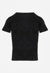 Born2be - Czarny Bawełniany T-shirt z Cyrkoniowym Sercem Arielin. Okazja: na co dzień. Kolor: czarny. Materiał: bawełna. Wzór: aplikacja. Styl: casual, klasyczny, sportowy #7