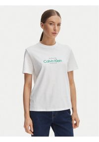 Calvin Klein Jeans T-Shirt NYC Logo LV047F810G Biały Classic Fit. Kolor: biały. Materiał: bawełna #1