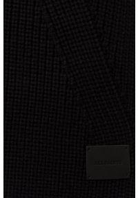 AllSaints szalik z domieszką wełny. Kolor: czarny. Materiał: wełna #2