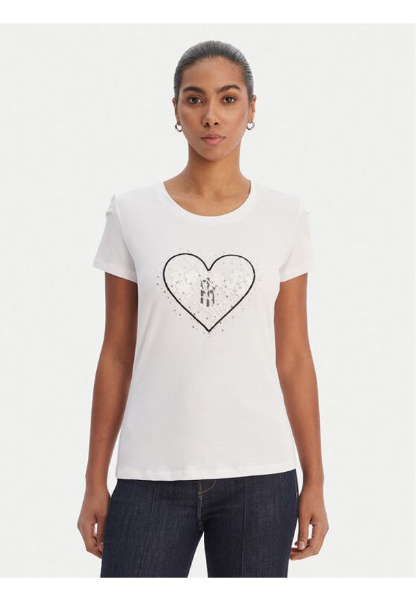 Fracomina T-Shirt FR26ST3002J401N5 Biały Regular Fit. Kolor: biały. Materiał: bawełna