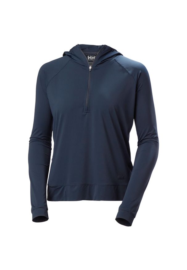 Damska bluza z kapturem zapinana na zamek 1/2 Helly Hansen Shine Solen. Typ kołnierza: kaptur. Kolor: niebieski. Sport: outdoor, wspinaczka