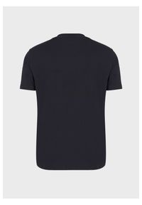 Emporio Armani - EMPORIO ARMANI Męski t-shirt granatowy wyszywane logo, Rozmiar S. Kolor: niebieski. Materiał: prążkowany, bawełna. Długość rękawa: krótki rękaw. Długość: krótkie #4