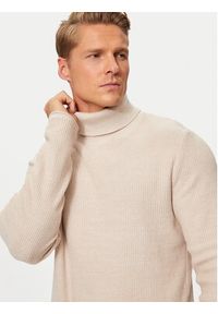 Jack & Jones Golf Cooper 12259310 Beżowy Regular Fit. Typ kołnierza: golf. Kolor: beżowy. Materiał: bawełna #2