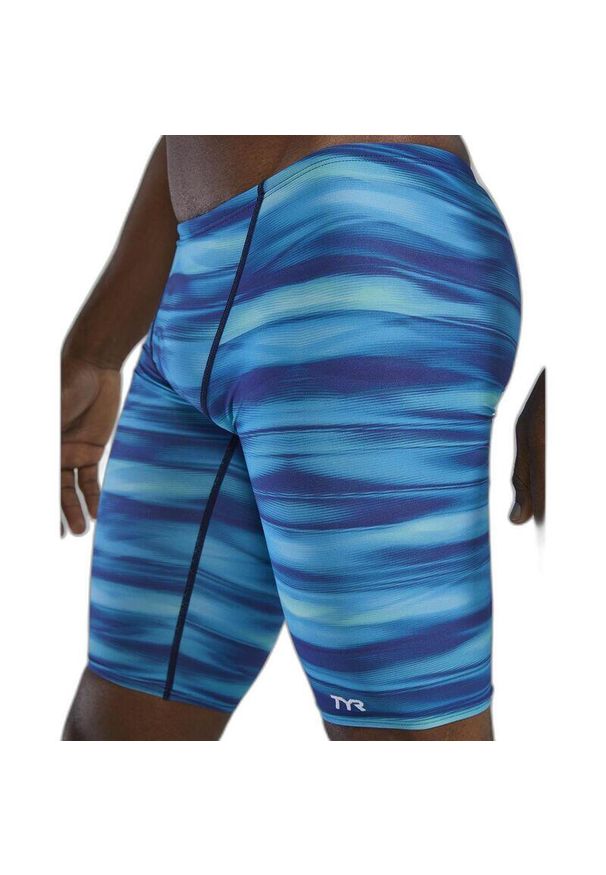 Spodenki treningowe do kolan TYR Technowave 487 - jammery. Kolor: niebieski. Długość: do kolan