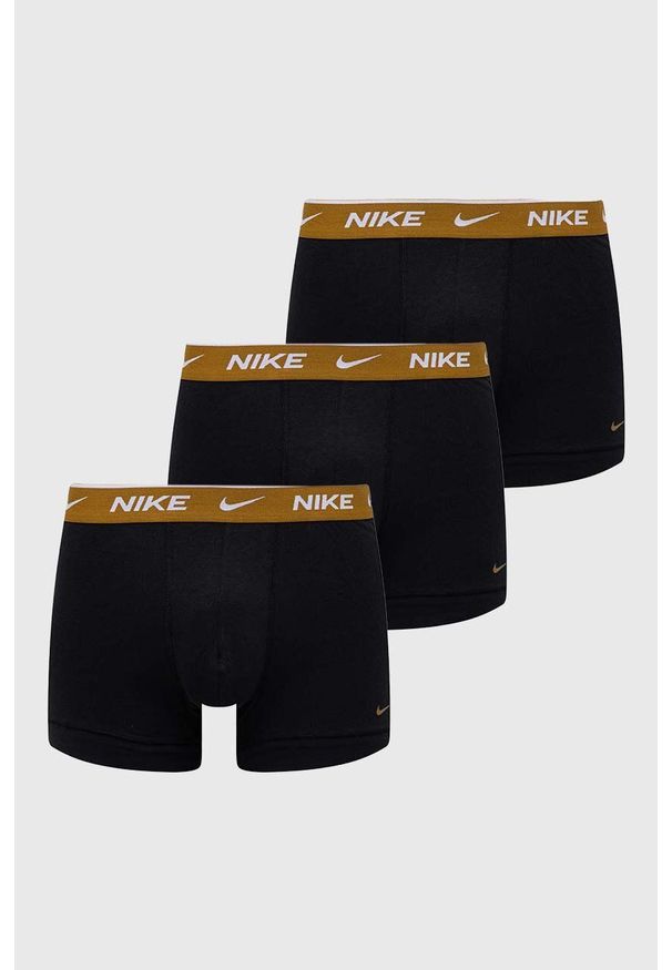 Nike bokserki 3-pack męskie kolor żółty. Kolor: żółty. Materiał: tkanina, skóra, włókno