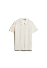 Dzianinowa koszulka polo Superdry. Typ kołnierza: polo. Kolor: biały. Materiał: dzianina. Sezon: lato. Styl: elegancki #1