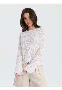 Sinsay - LADIES` SWEATER - kremowy. Kolor: kremowy