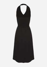 Born2be - Czarna Sukienka na Szyję z Ozdobnymi Guzikami Folorea. Kolor: czarny #2