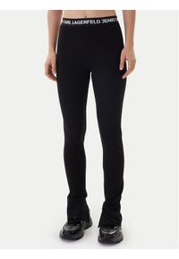 Karl Lagerfeld Jeans Legginsy B1W10091 Czarny Regular Fit. Kolor: czarny. Materiał: wiskoza #1