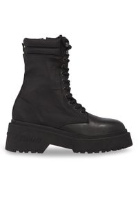 Tommy Jeans Botki Tjw Lace Up Padded Boot EN0EN02405 Czarny. Kolor: czarny. Materiał: materiał