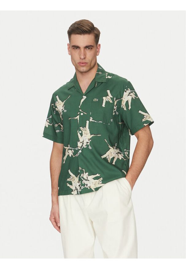 Lacoste Koszula CH0113 Zielony Relaxed Fit. Kolor: zielony. Materiał: bawełna