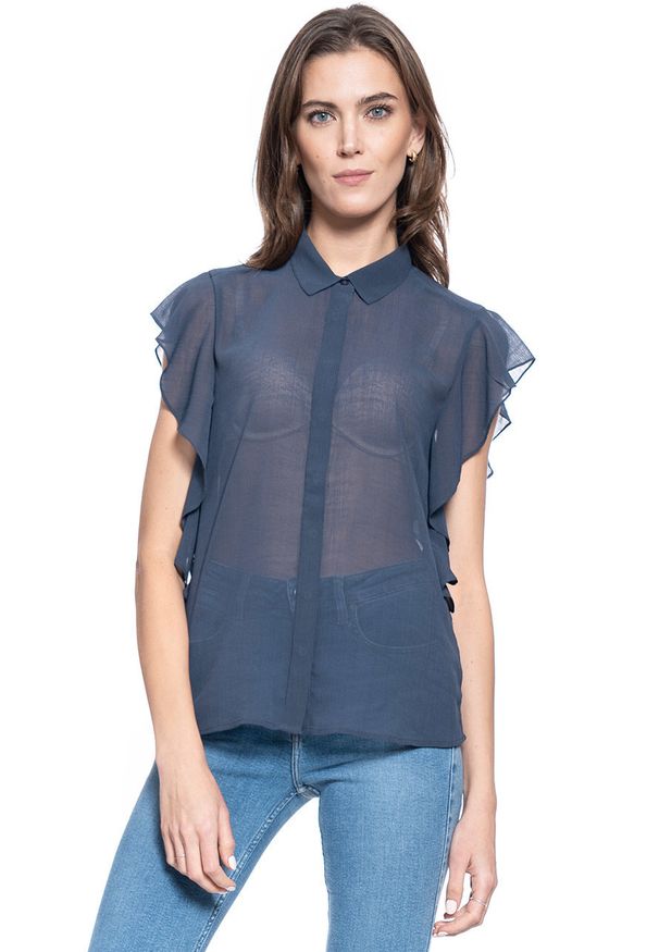 Mustang - KOSZULA DAMSKA MUSTANG Ellen Blouse BLUE NIGHTS 1009455 4085