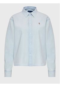 Polo Ralph Lauren Koszula 211891420001 Błękitny Relaxed Fit. Typ kołnierza: polo. Kolor: niebieski. Materiał: bawełna #3