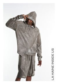 La Haine Inside Us Bluza | 3B M1271 | Mężczyzna | Brązowy. Typ kołnierza: kaptur. Kolor: brązowy. Materiał: wiskoza, len. Styl: elegancki #4