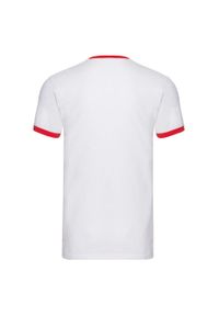 FRUIT OF THE LOOM - T-shirt Męski Ringer. Kolor: biały, czerwony, wielokolorowy