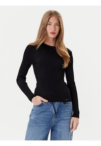 Guess Sweter W5YR08 Z0040 Czarny Slim Fit. Kolor: czarny. Materiał: syntetyk