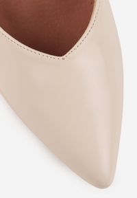 Born2be - Jasnobeżowe Szpilki Vices na Platformie ze Skórzaną Wkładką Racca. Okazja: na ślub cywilny, na imprezę, na wesele, do pracy, na spotkanie biznesowe. Kolor: beżowy. Materiał: skóra. Obcas: na platformie. Styl: wizytowy, biznesowy #6