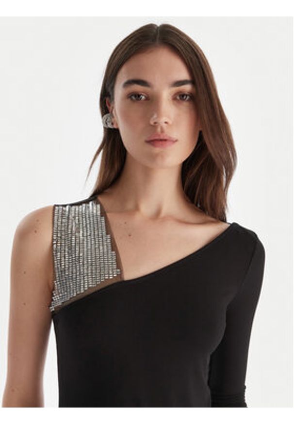 Patrizia Pepe Body 2M4504/338-J4R0 Czarny Slim Fit. Kolor: czarny. Materiał: syntetyk