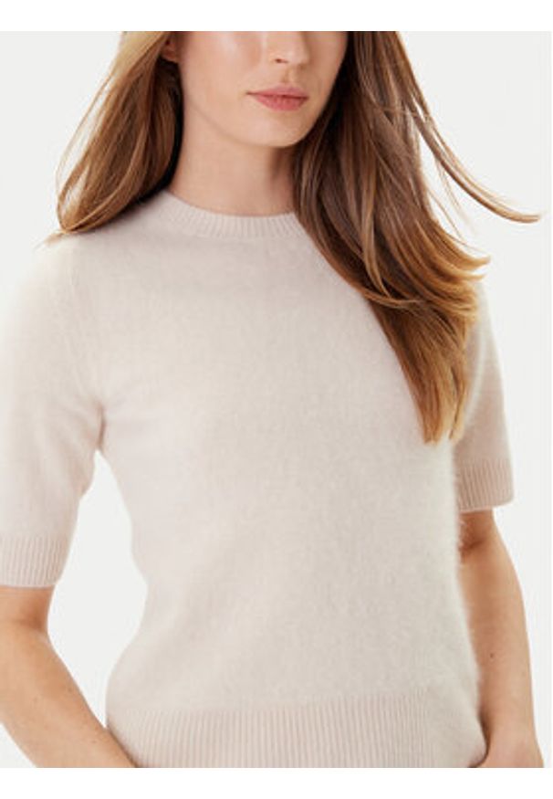 Marella Sweter Jim 2523366075 Écru Regular Fit. Kolor: kremowy. Materiał: wełna