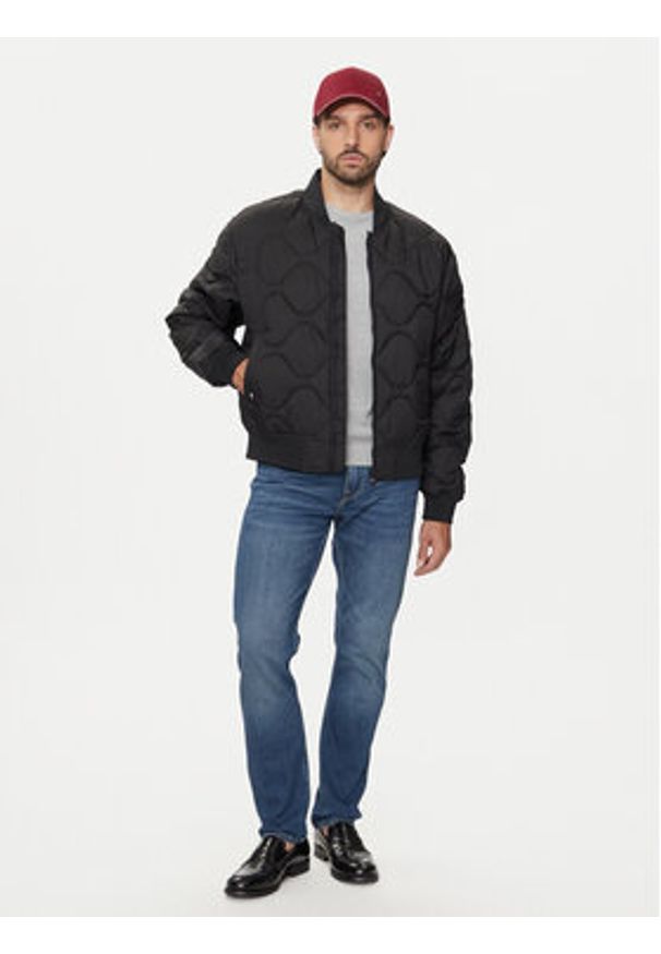 TOMMY HILFIGER - Tommy Hilfiger Kurtka bomber MW0MW37341 Czarny Regular Fit. Kolor: czarny. Materiał: syntetyk