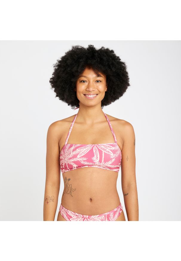 OLAIAN - Góra kostiumu kąpielowego surfingowego damska Olaian Laura Palmer. Kolor: różowy. Materiał: poliester, materiał, elastan