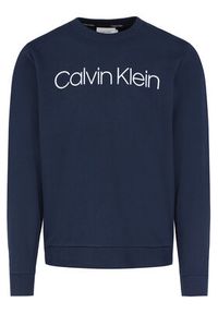 Calvin Klein Bluza Logo K10K104059 Granatowy Regular Fit. Kolor: niebieski. Materiał: bawełna #4