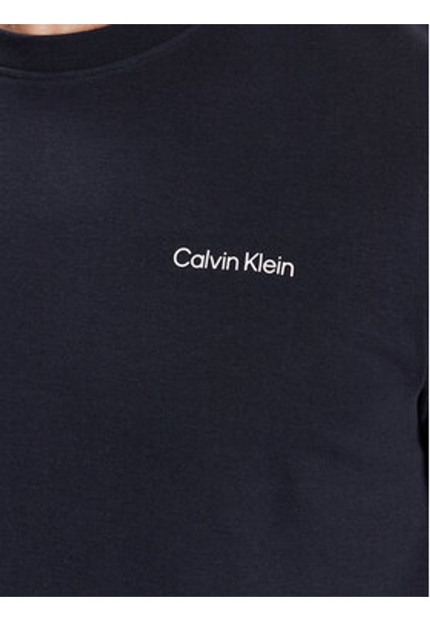 Calvin Klein T-Shirt Micro Logo K10K109894 Granatowy Regular Fit. Kolor: niebieski. Materiał: bawełna