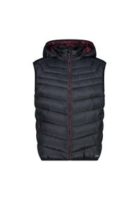 Kamizelka puchowa bez rękawów z kapturem CMP. Typ kołnierza: kaptur. Kolor: szary, wielokolorowy, brązowy, czarny. Materiał: puch. Długość rękawa: bez rękawów #1