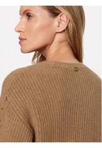 TwinSet - TWINSET Sweter 232TT3330 Brązowy Regular Fit. Kolor: brązowy. Materiał: wiskoza #2