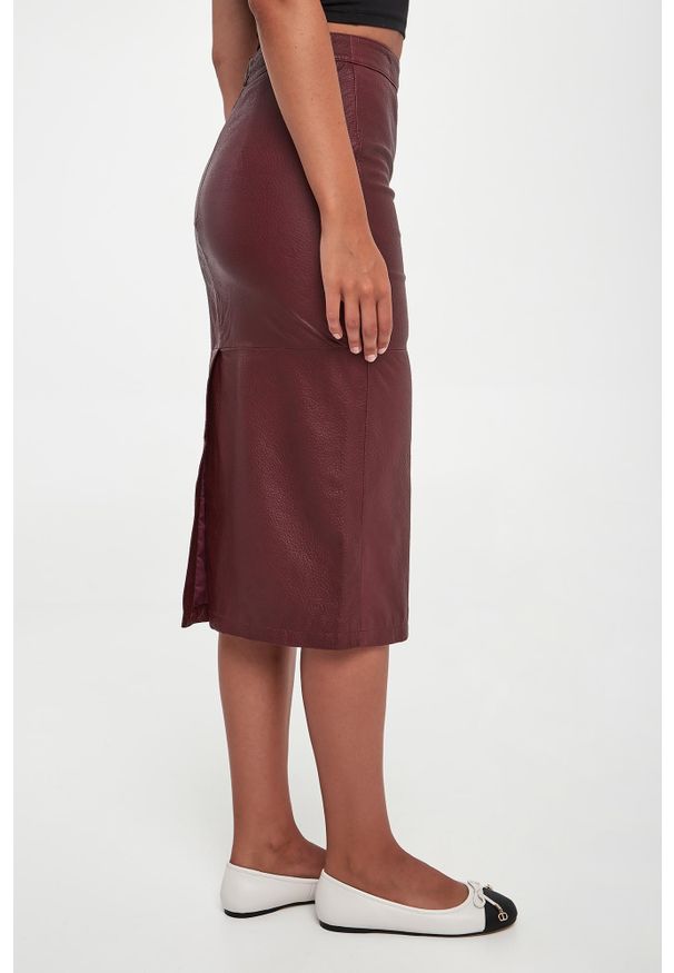 Armani Exchange - Spódnica skórzana midi ARMANI EXCHANGE. Materiał: skóra
