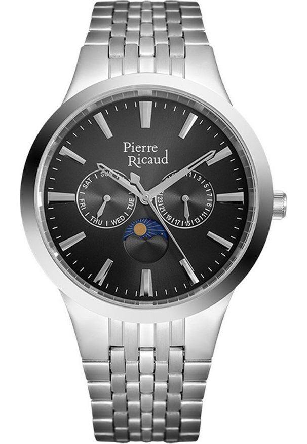 Zegarek Pierre Ricaud Zegarek męski Pierre Ricaud P97225.5117QF srebrny. Kolor: srebrny