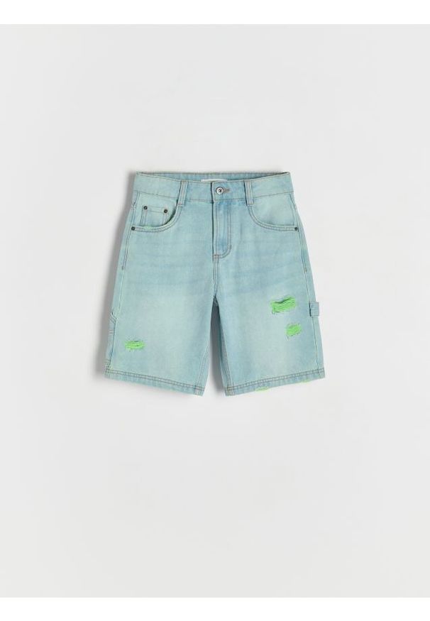 Reserved - Denimowe szorty - niebieski. Kolor: niebieski. Materiał: tkanina, bawełna