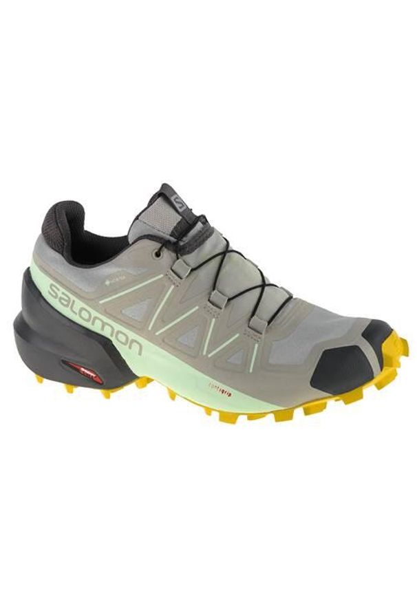 salomon - Buty do biegania damskie Salomon Speedcross 5 Gtx W. Kolor: szary. Materiał: materiał, tkanina, syntetyk. Szerokość cholewki: normalna. Model: Salomon Speedcross