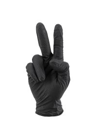 SELECTION P2R - Rękawice warsztatowe z nitrilu, o diamentowej teksturze, typu łuski rybie, odpor. Kolor: czarny. Sport: kolarstwo #1