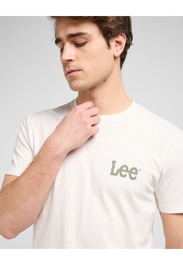 Lee - MĘSKA KOSZULKA LEE MEDIUM WOBBLY LEE TEE ECRU 112370504