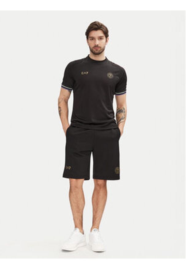 EA7 Emporio Armani T-Shirt 7M000256 AF13537 UC001 Czarny Regular Fit. Kolor: czarny. Materiał: syntetyk
