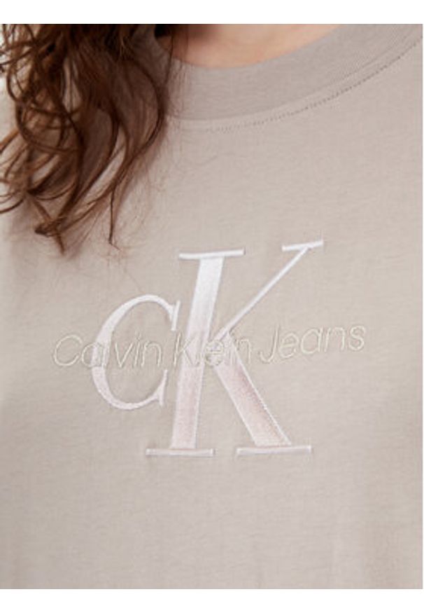Calvin Klein Jeans T-Shirt Monologo J20J224798 Szary Relaxed Fit. Kolor: szary. Materiał: bawełna