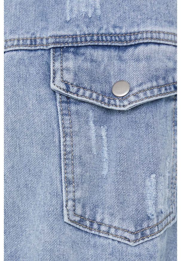 Answear Lab kurtka jeansowa damska przejściowa oversize. Kolor: niebieski. Materiał: jeans. Styl: wakacyjny