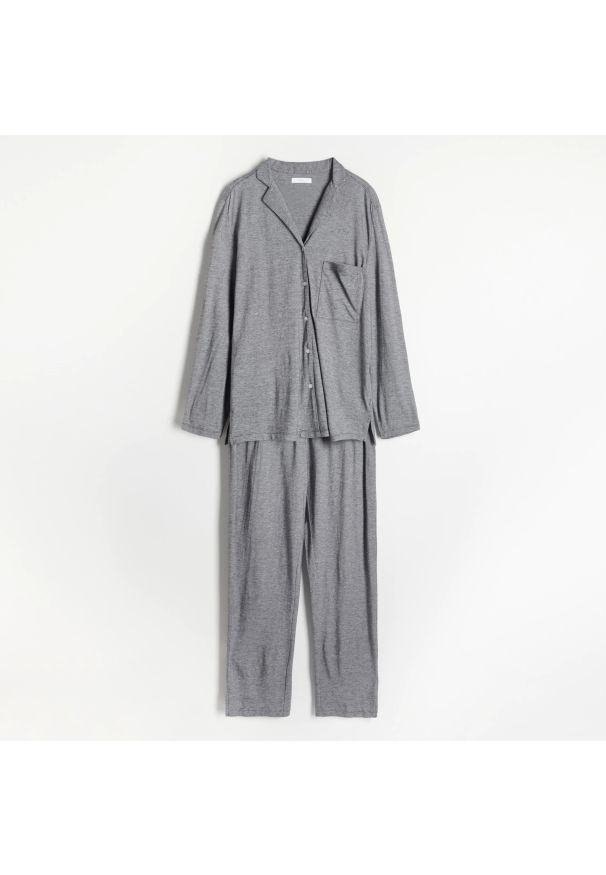 Reserved - Dwuczęściowa piżama z długim rękawem - Czarny. Kolor: czarny. Długość: długie