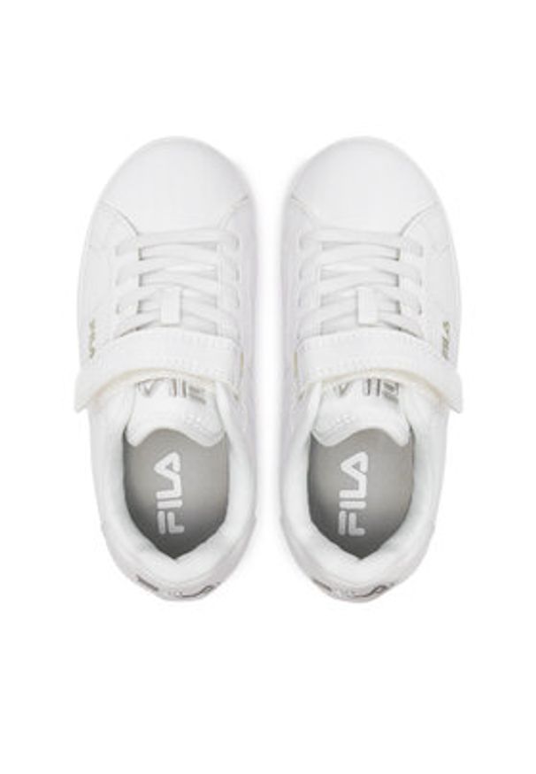 Fila Sneakersy Crosscourt Line Velcro Kids FFK0184 Biały. Kolor: biały. Materiał: skóra