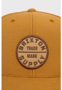 Brixton czapka z domieszką wełny kolor brązowy z aplikacją. Kolor: brązowy. Materiał: wełna. Wzór: aplikacja #3